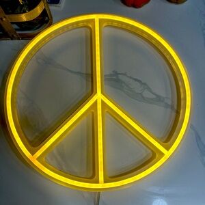 Warm white peace led light up sign
